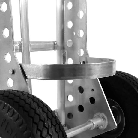 Support à bombonne de gaz amovible installé à l’arrière d’un diable Dollygo